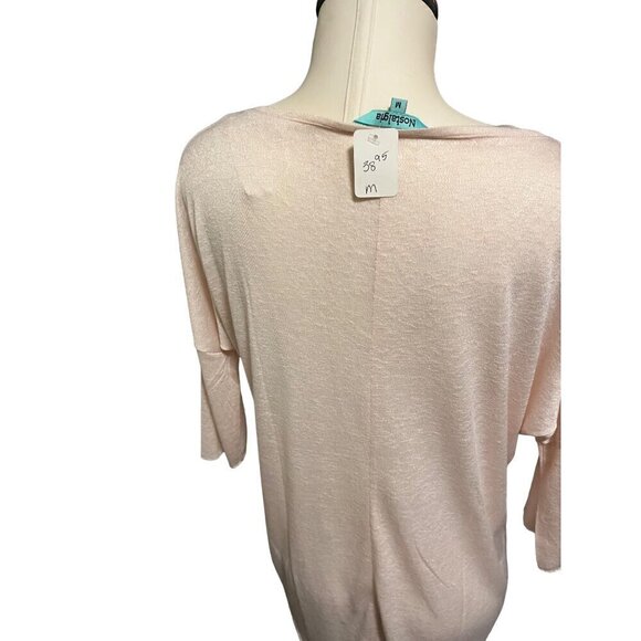 NWT nostalgia dolman sleeve poleyester blouse pink vneck top - Picture 3 of 8